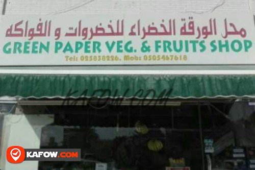 Green Paper Veg. & Fruits Shop