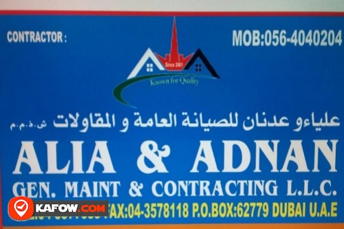 Alia & Adnan General Maintenance & Contracting