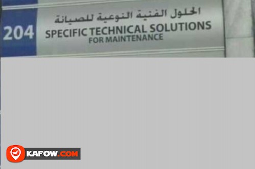 Specific Technical Solutions For Maintenance