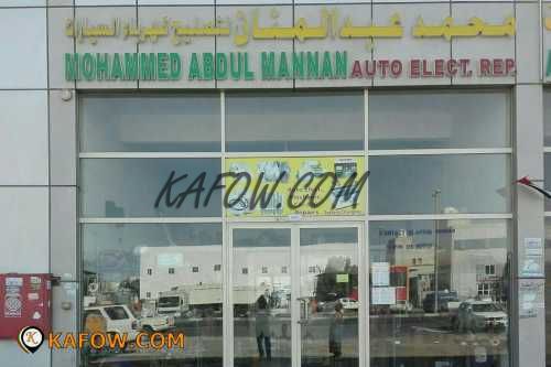 Mohammed Abdul Mannan Auto Elect. Rep.  