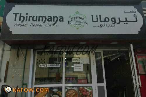 Thirumana Briyani Restaurant LLC 