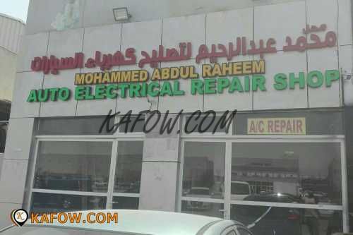 Mohammed Abdul Raheem Auto Electrical Repair Shop 